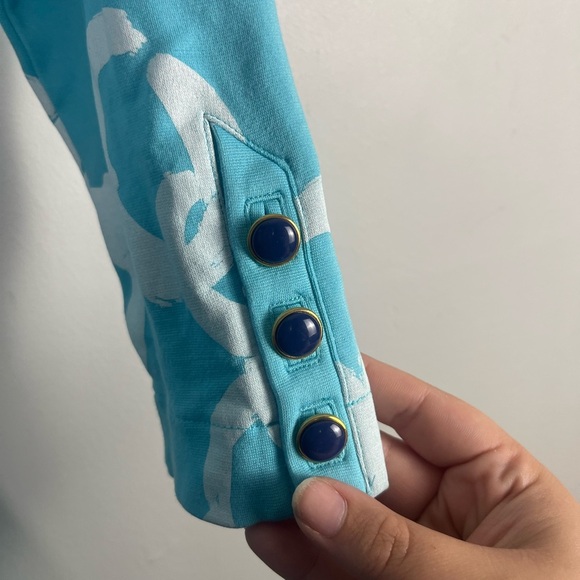 Lilly Pulitzer Jonah Shorely Blue Ball And Chain Posh Ponte Belt Tunic Dress S - Picture 4 of 7